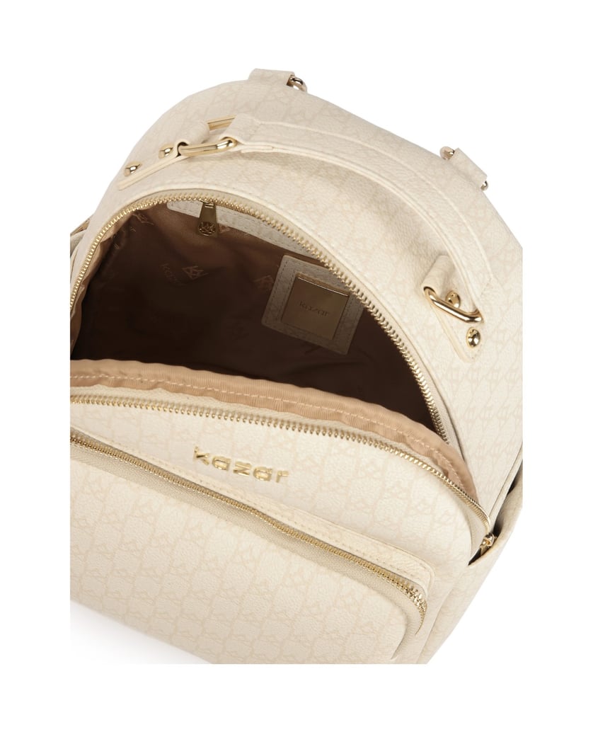 Kazar-Gemusterter-Rucksack-in-neutraler-Farbe-weiss