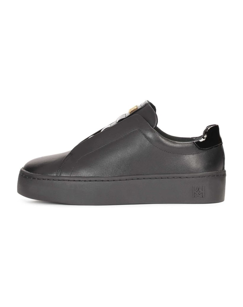 Kazar-Bequeme-Damen-Sneakers-aus-schwarzem-genarbtem-Leder-schwarz