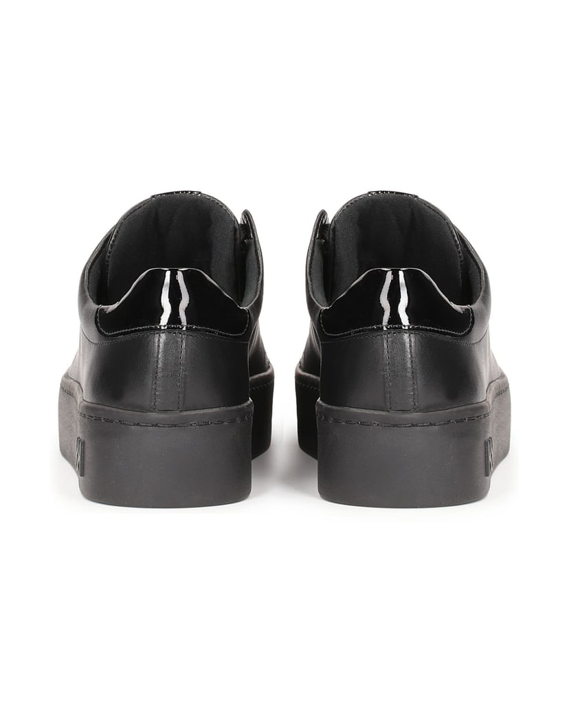 Kazar-Bequeme-Damen-Sneakers-aus-schwarzem-genarbtem-Leder-schwarz