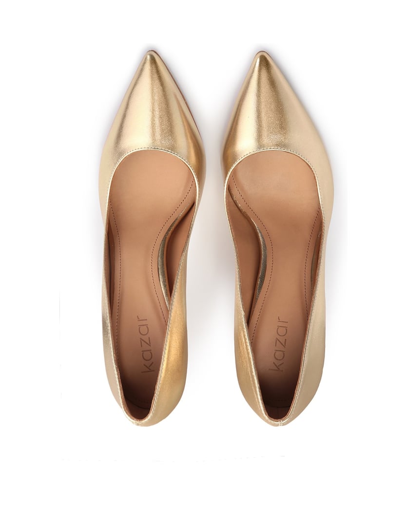 Kazar-Luxuriöse-Pumps-aus-goldfarbenem-Leder-für-Damen-gold