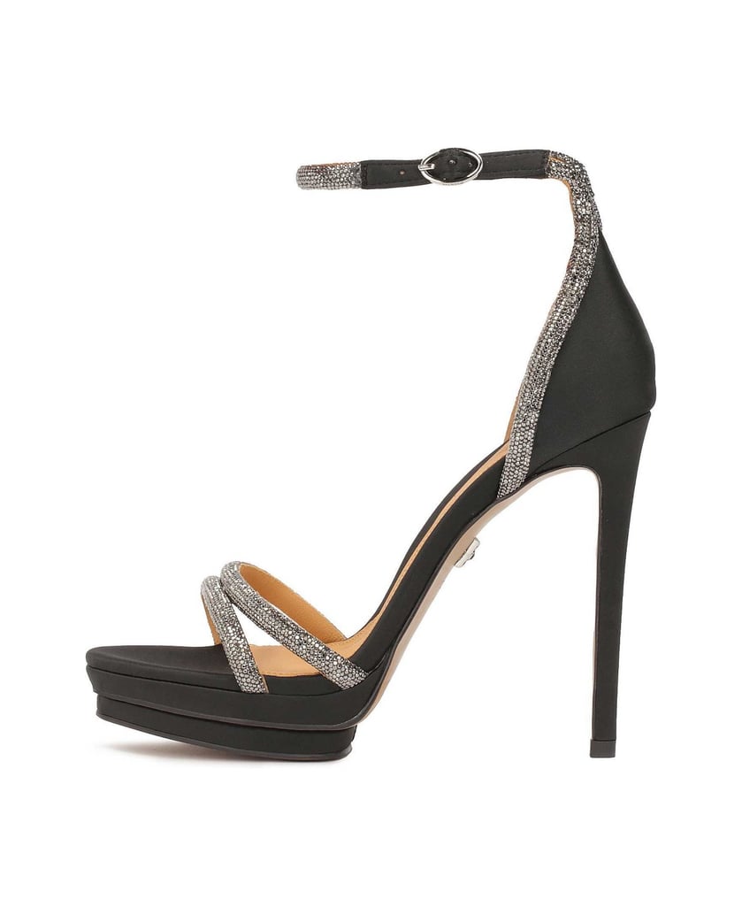 Kazar-Schwarze-Stoffsandalen-mit-Kristallen-verziert-schwarz