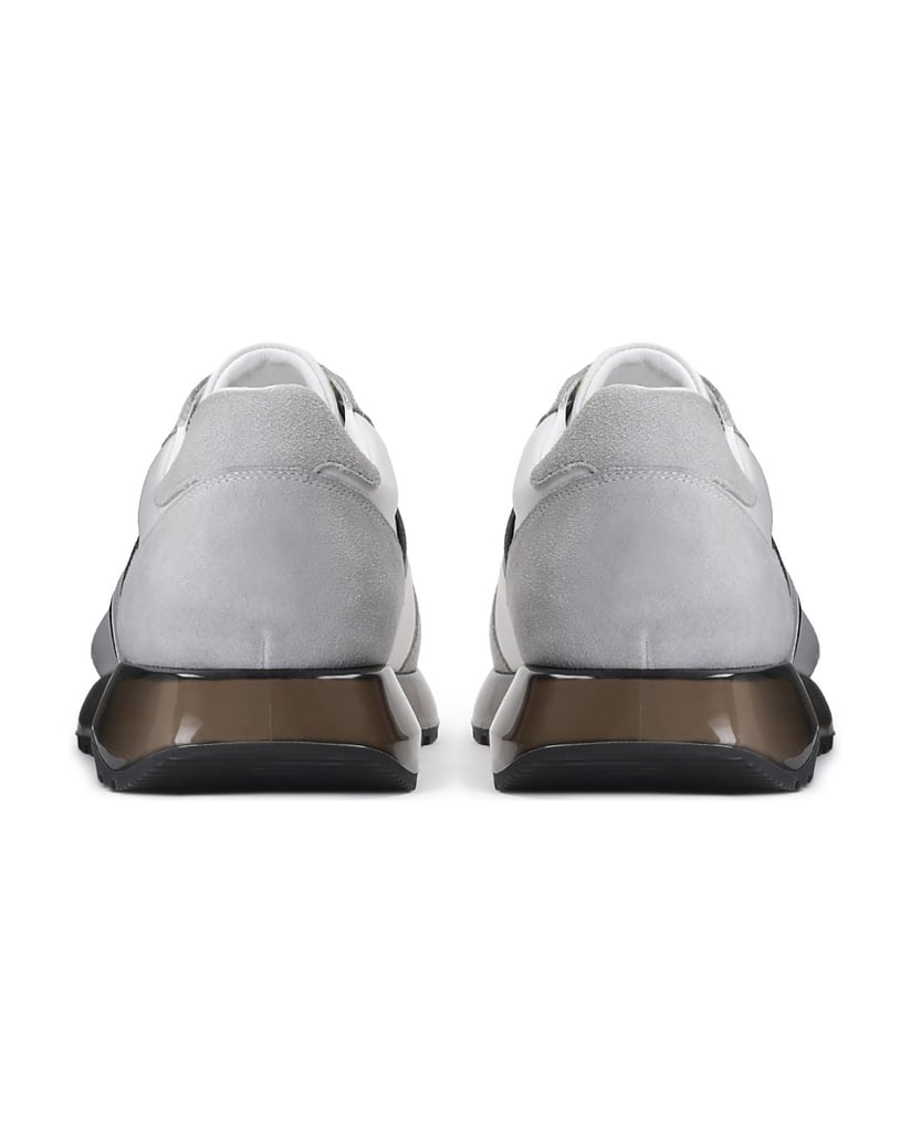 Kazar-Graue-und-weiße-Herren-Sneakers-mit-halb