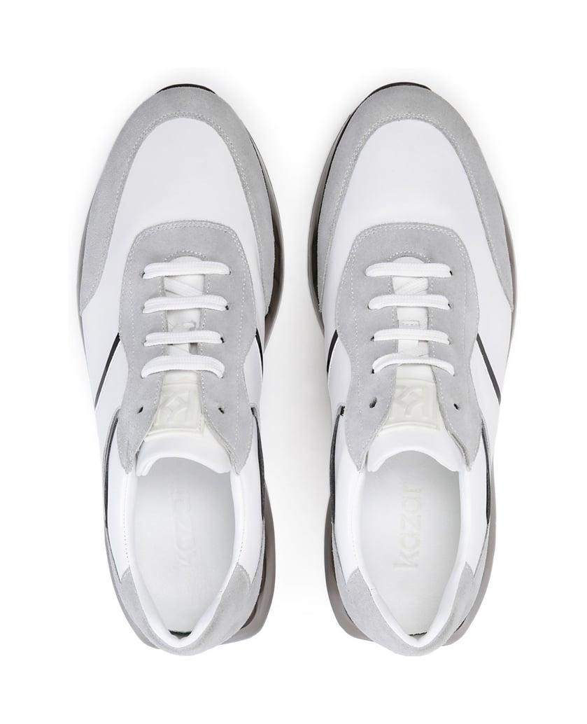 Kazar-Graue-und-weiße-Herren-Sneakers-mit-halb