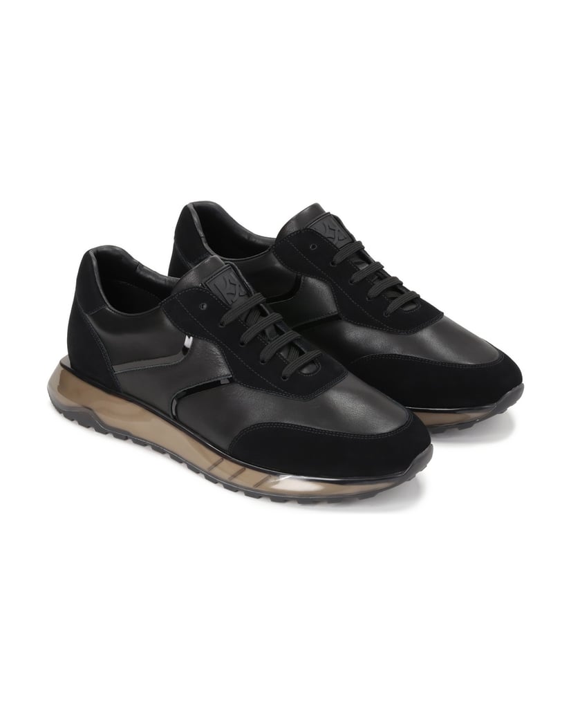 Kazar-Bequeme-Herren-Sneakers-aus-genarbtem-Le