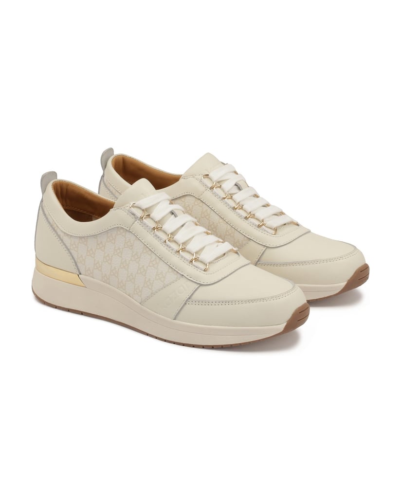 Kazar-Weiße-und-beigefarbene-Damen-Turnschuhe-weiss