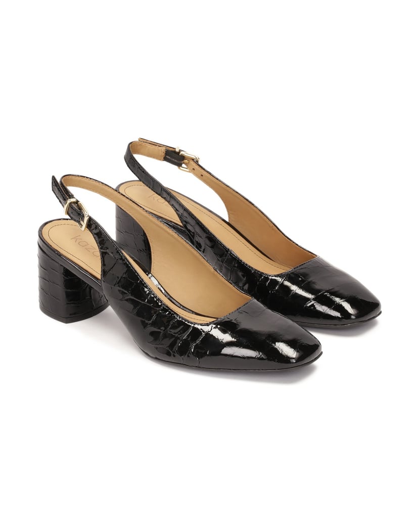 Kazar-Halboffene-Pumps-aus-geprägtem-Lackleder-schwarz