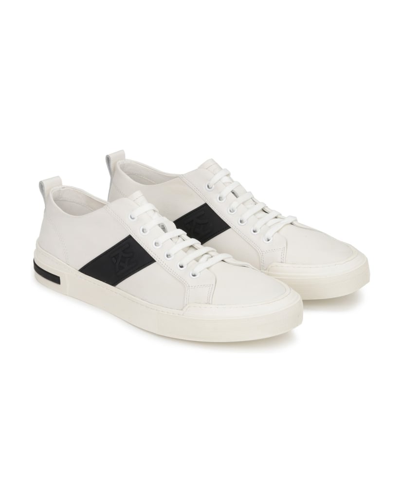 Kazar-Off-white-Sneakers-für-Männer-mit-schwarzen-Einsätzen-weiss