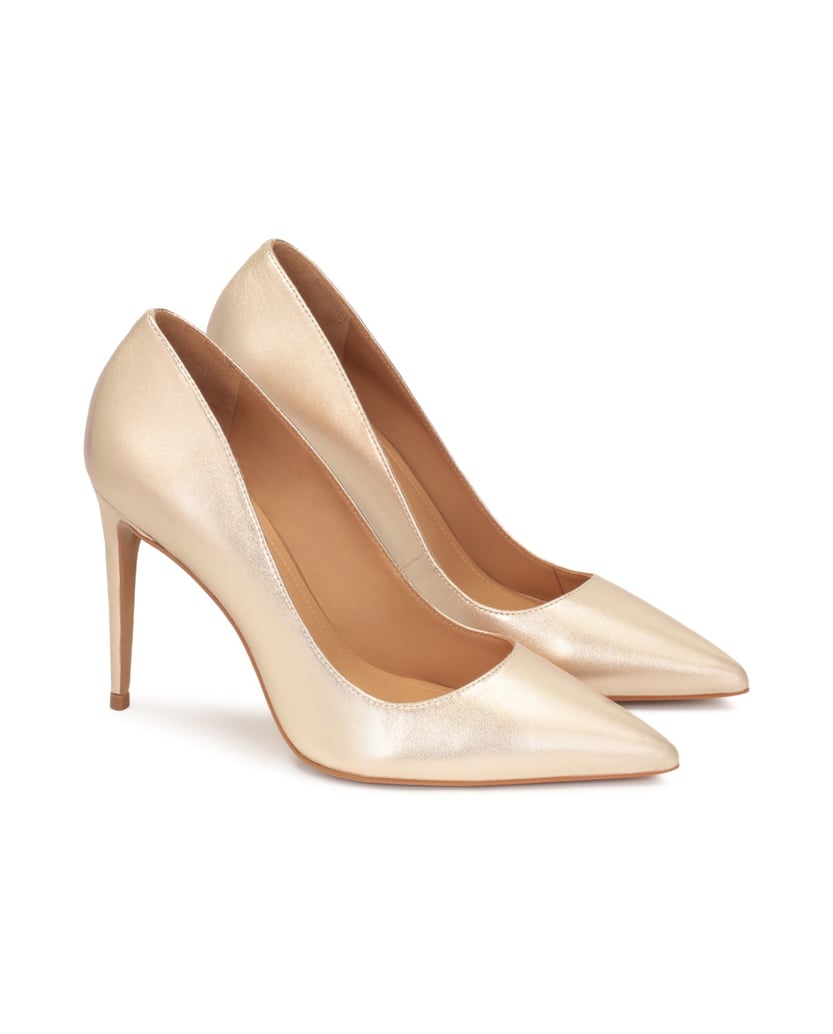 Kazar-Goldene-spitz-zulaufende-Lederpumps-gold