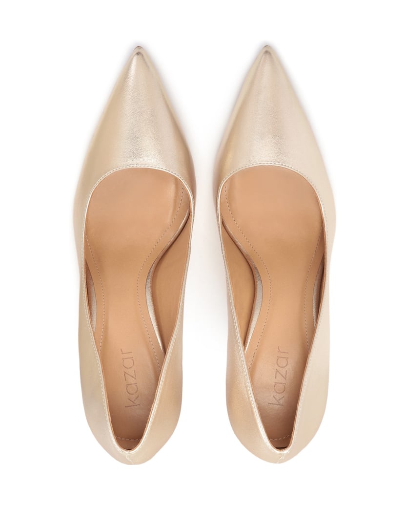 Kazar-Goldene-spitz-zulaufende-Lederpumps-gold