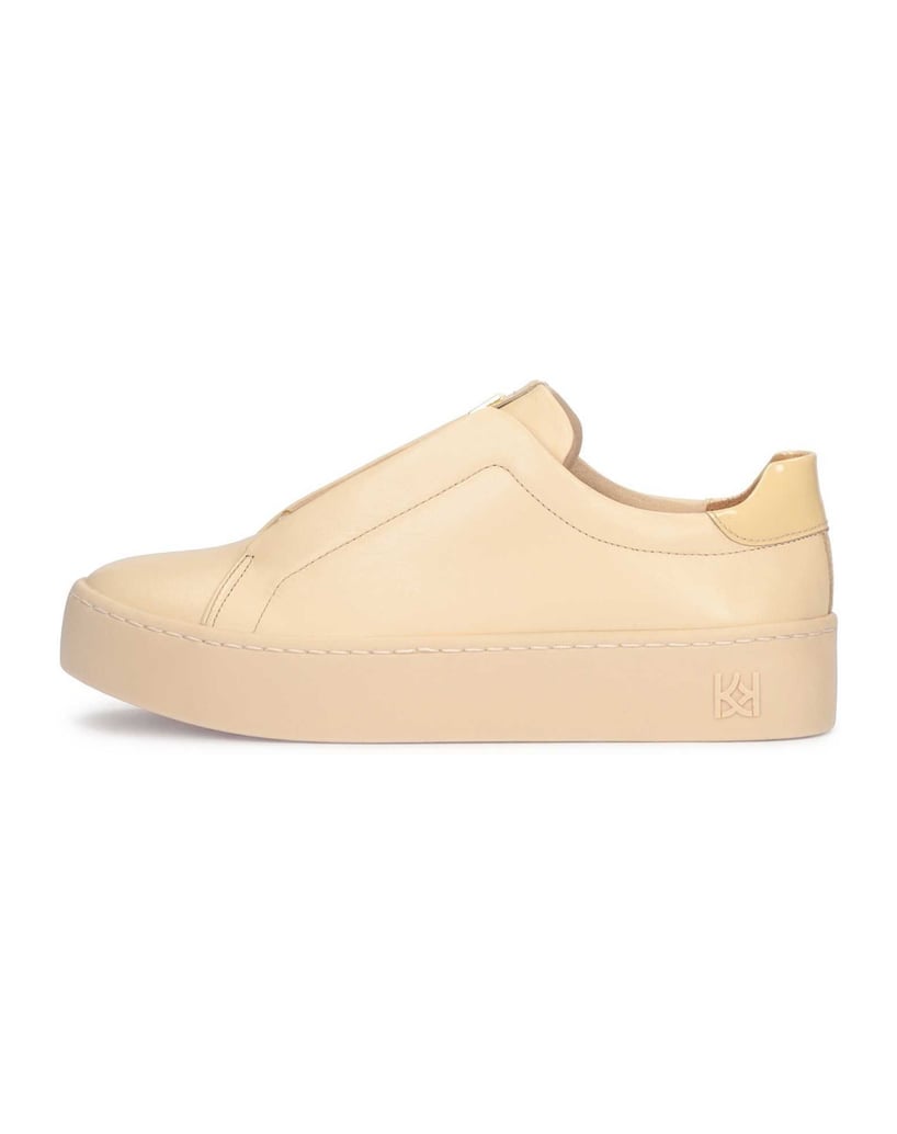 Kazar-Turnschuhe-aus-Leder-mit-gerader-Sohle-beige