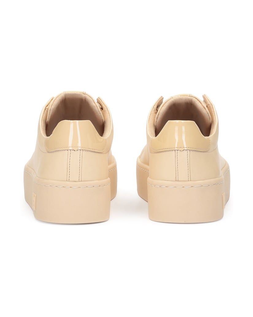 Kazar-Turnschuhe-aus-Leder-mit-gerader-Sohle-beige
