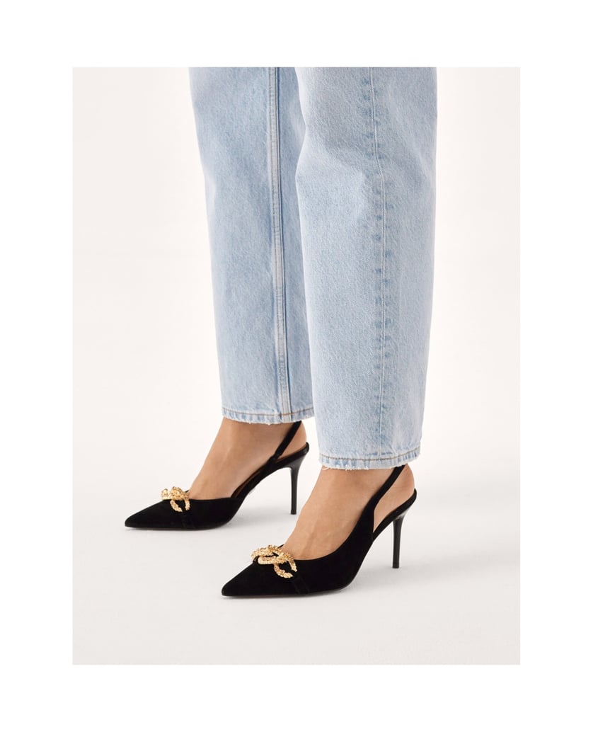 Kazar-Elegante-Wildlederpumps-mit-Kette-verziert-schwarz