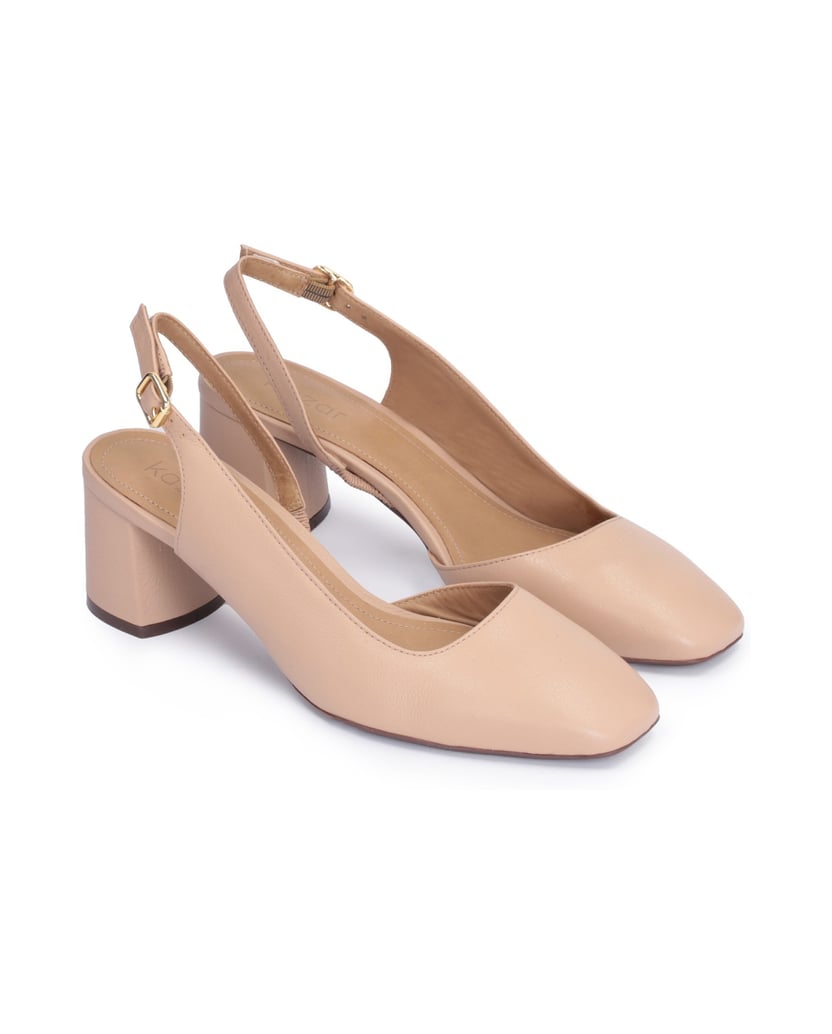 Kazar-Beige-Lederpumps-mit-unbedecktem-Absatz-und-durchgehender-Spitze-beige