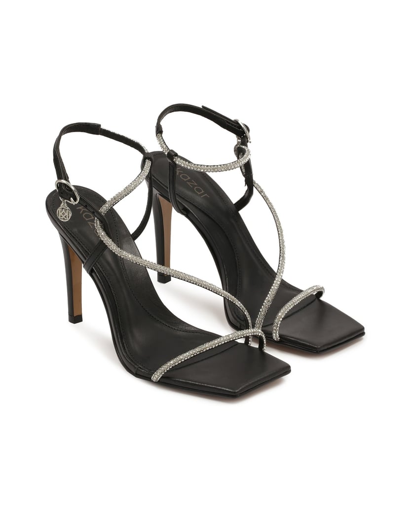 Kazar-Schwarze-Sandalen-mit-glänzenden-Riemen-schwarz