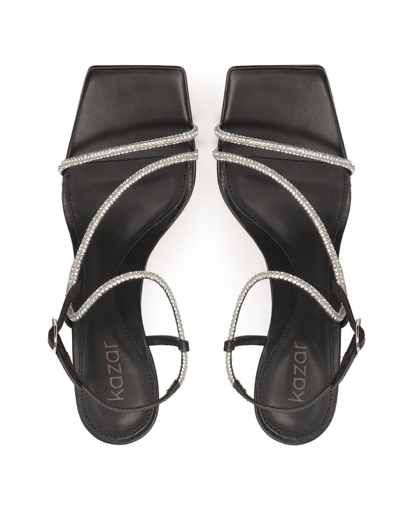 Kazar-Schwarze-Sandalen-mit-glänzenden-Riemen-schwarz
