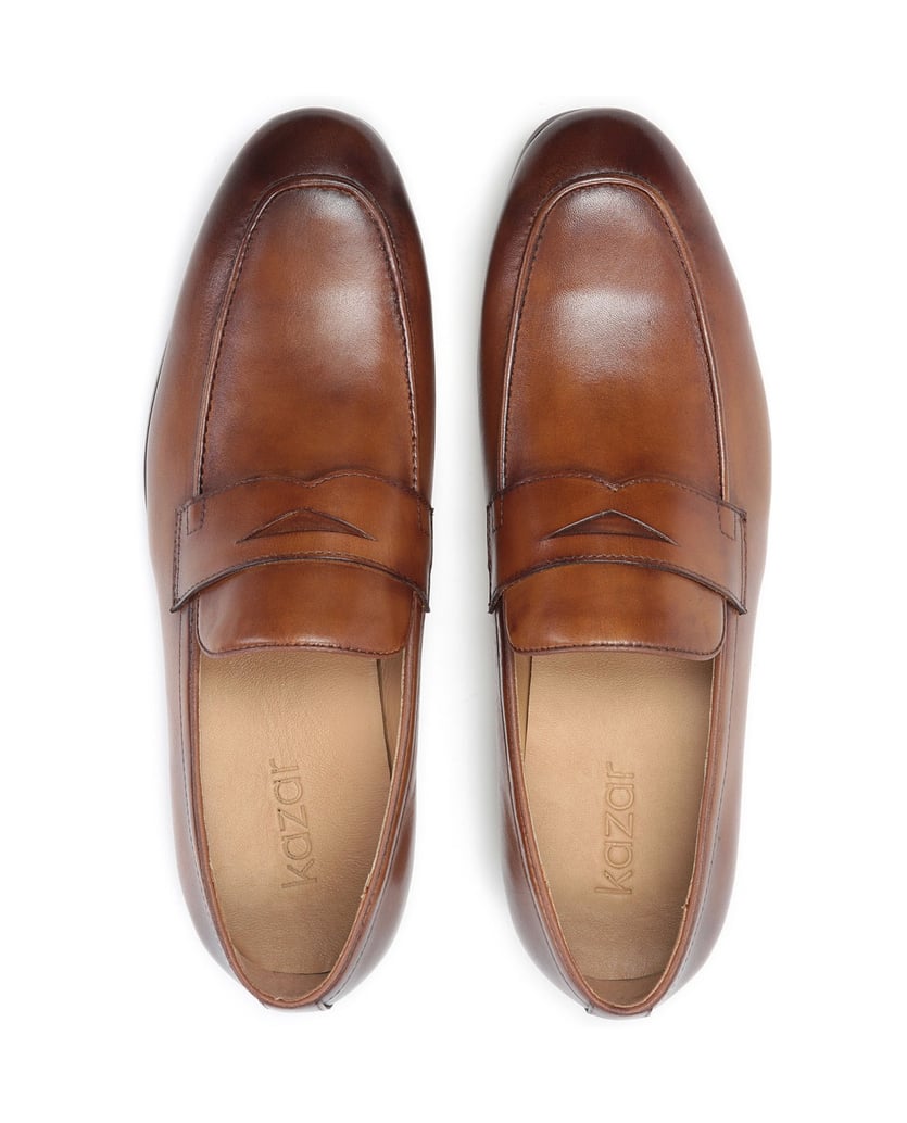 Kazar-Klassische-braune-Leder-Slipper-für-Herren-braun