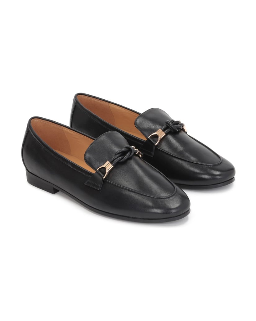 Kazar-Flache-Schuhe-aus-schwarzem-Leder-mit-fl-schwarz