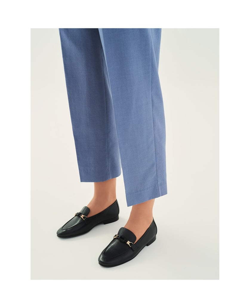 Kazar-Flache-Schuhe-aus-schwarzem-Leder-mit-fl-schwarz