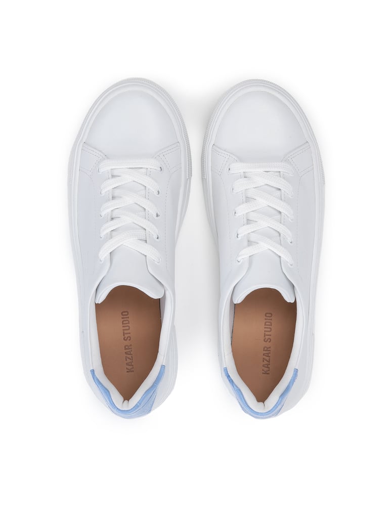 Kazar-Studio-Bequeme,-weiße-Schnürsenkel-Sneakers-mit