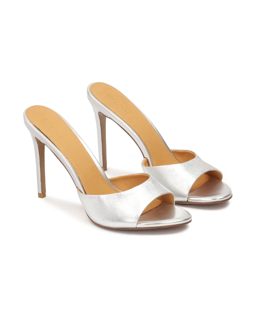 Kazar-Silberne-Pantoletten-mit-hohem-Stilettoabsatz-silber
