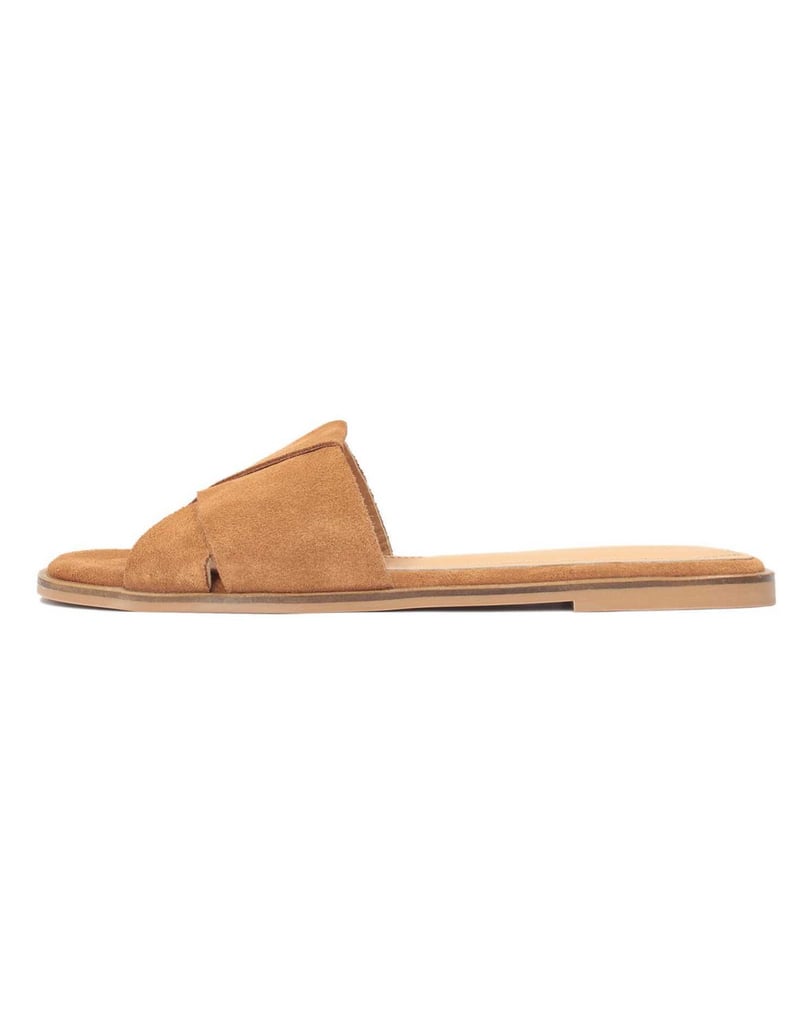 Kazar-Braune,-leichte-und-bequeme-Damen-Gleitschuhe-aus-Wildleder-camel