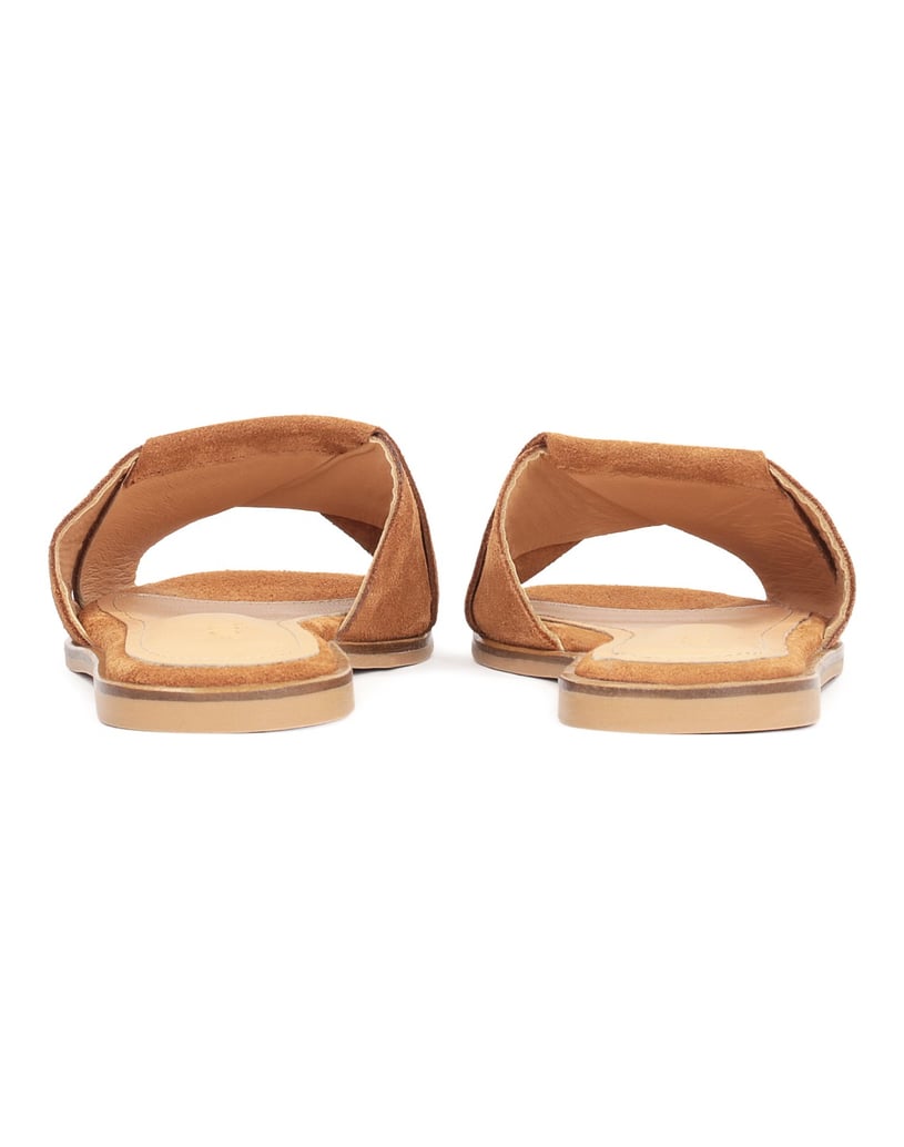 Kazar-Braune,-leichte-und-bequeme-Damen-Gleitschuhe-aus-Wildleder-camel