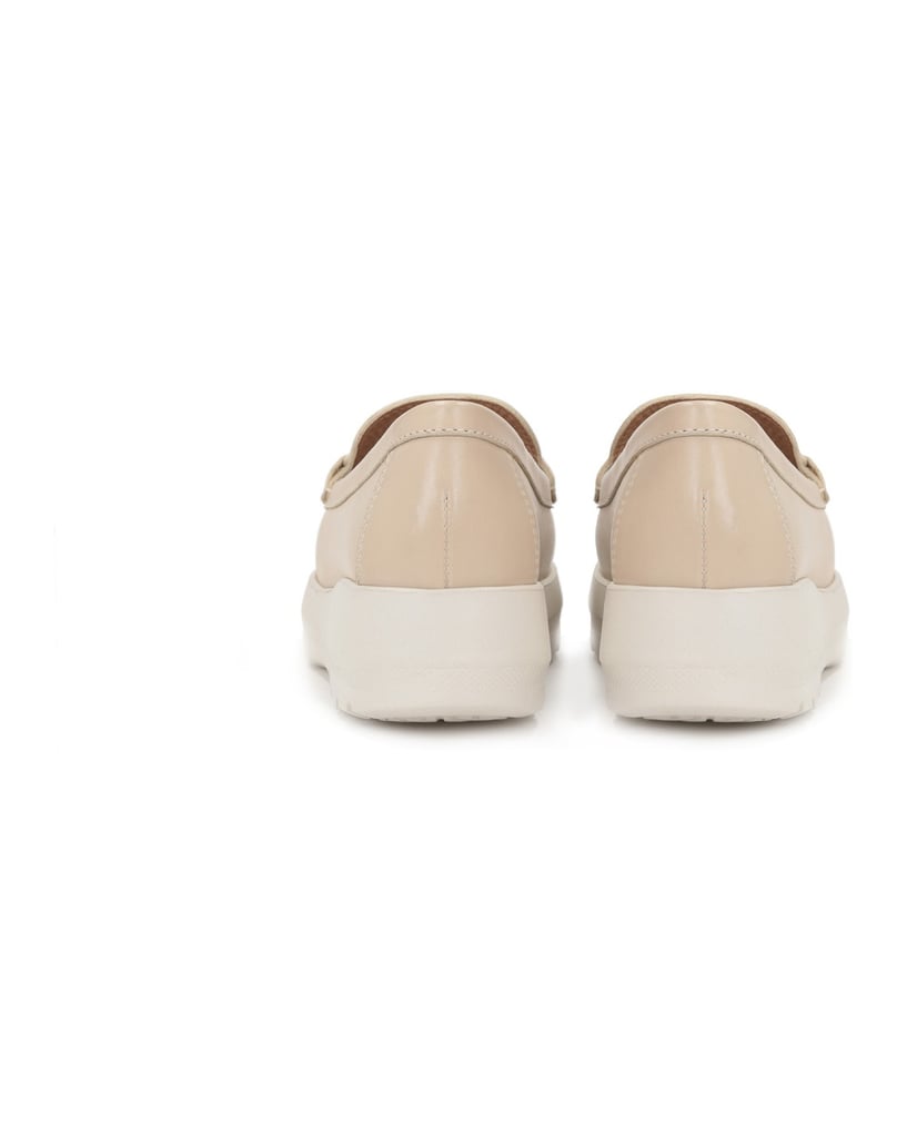 Kazar-Modische-Damen-Mokassins-aus-Leder-mit-dicker-Sohle-beige