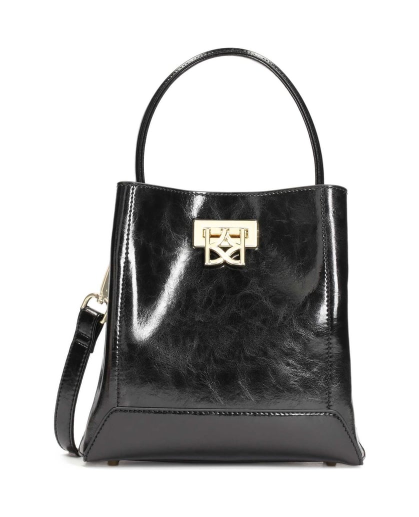 Kazar-Elegante-Handtasche-aus-schwarzem-Vollnarbenleder-schwarz