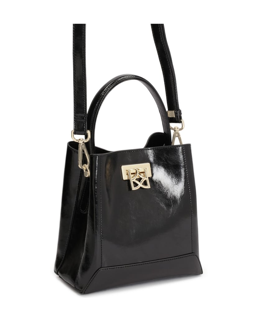 Kazar-Elegante-Handtasche-aus-schwarzem-Vollnarbenleder-schwarz