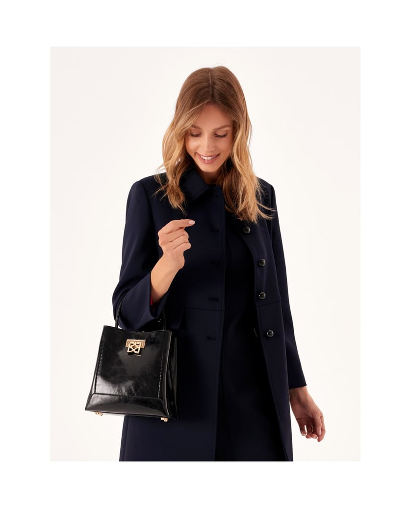 Kazar-Elegante-Handtasche-aus-schwarzem-Vollnarbenleder-schwarz