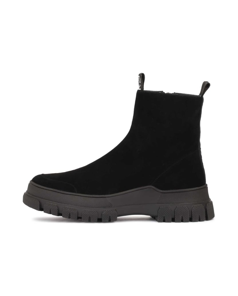 Kazar-Flache-Stiefeletten-aus-Wildleder-mit-einem-Overlay-an-der-Spitze-und-am-Absatz-schwarz