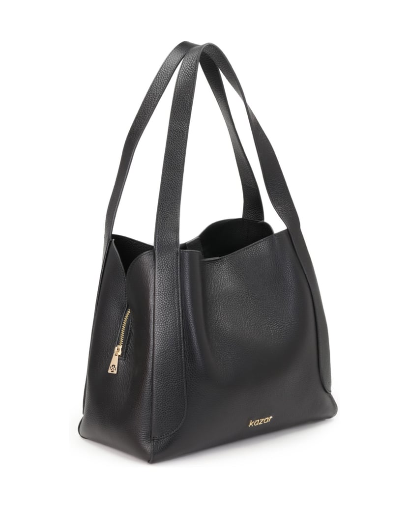 Kazar-Damentasche-aus-Leder-mit-einer-einzigar-schwarz