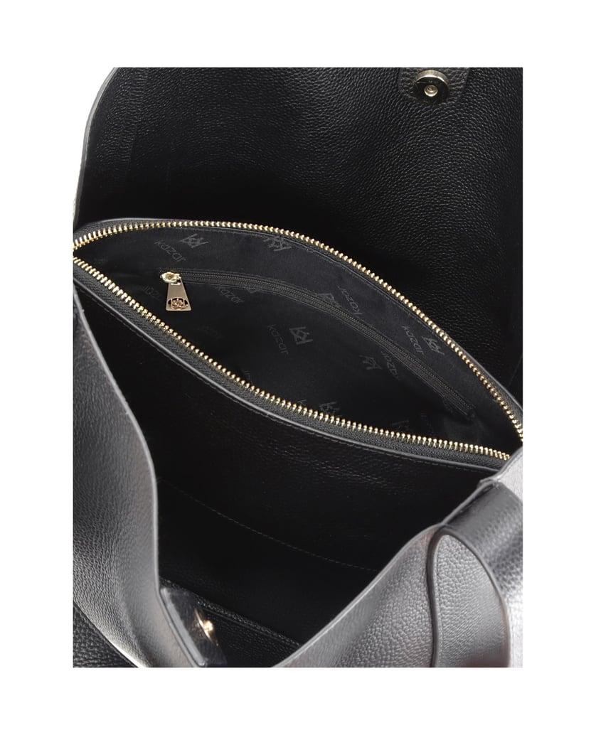 Kazar-Damentasche-aus-Leder-mit-einer-einzigar-schwarz