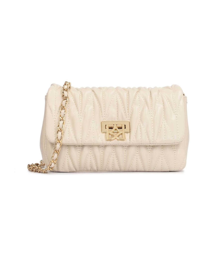 Kazar-Ledertasche-mit-origineller-Steppung-weiss