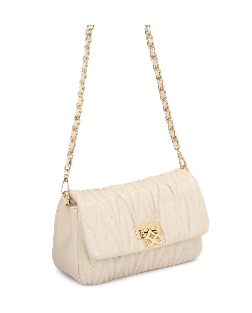 Kazar-Ledertasche-mit-origineller-Steppung-weiss