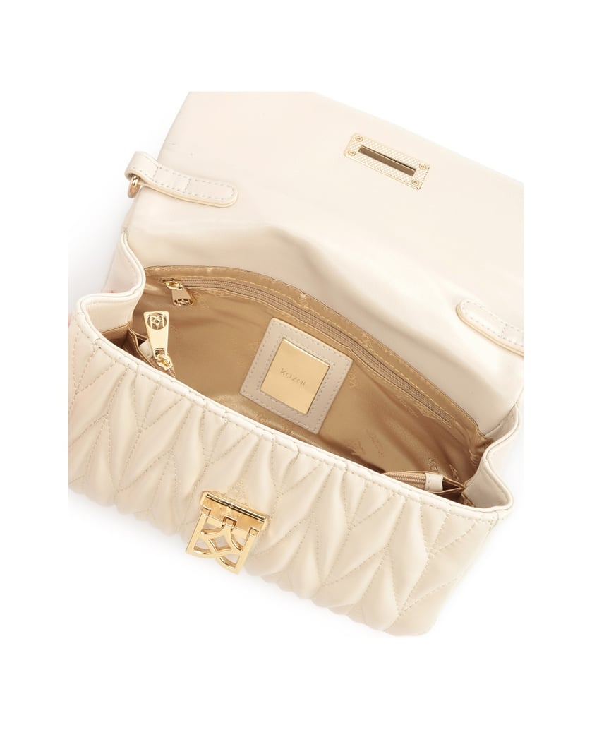Kazar-Ledertasche-mit-origineller-Steppung-weiss