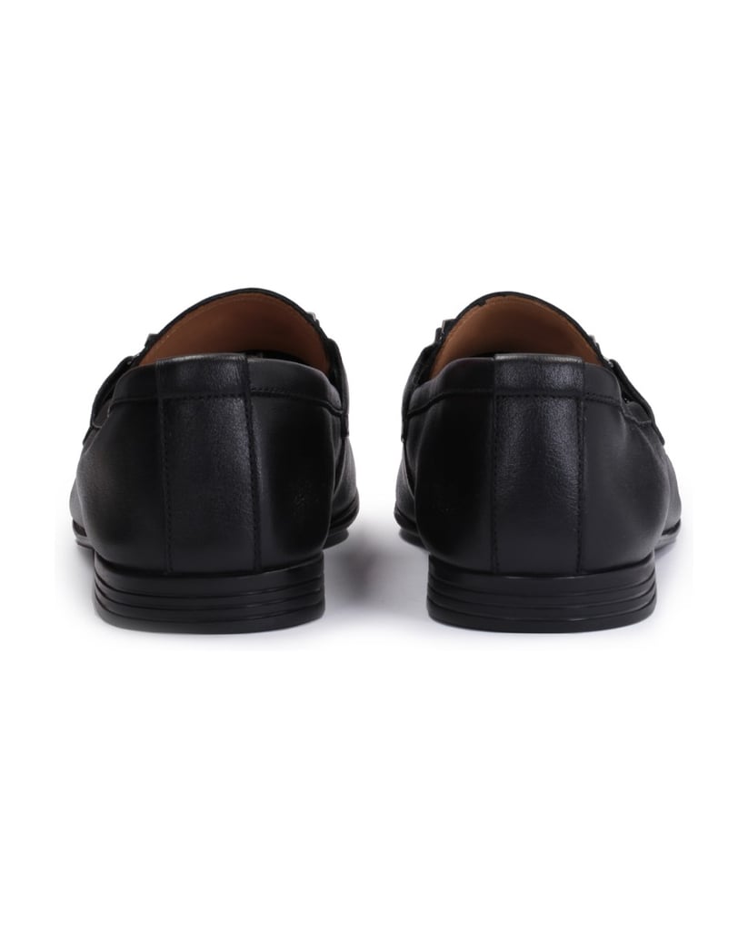 Kazar-Schwarze-Herren-Slipper-aus-Leder-mit-Metallverzierung-schwarz