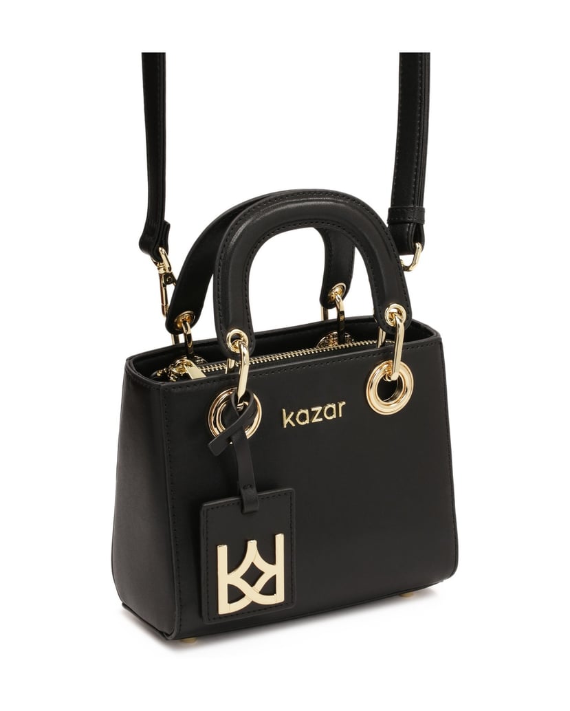 Kazar-Kleine-Ledertasche-mit-beweglichen-Griffen-schwarz