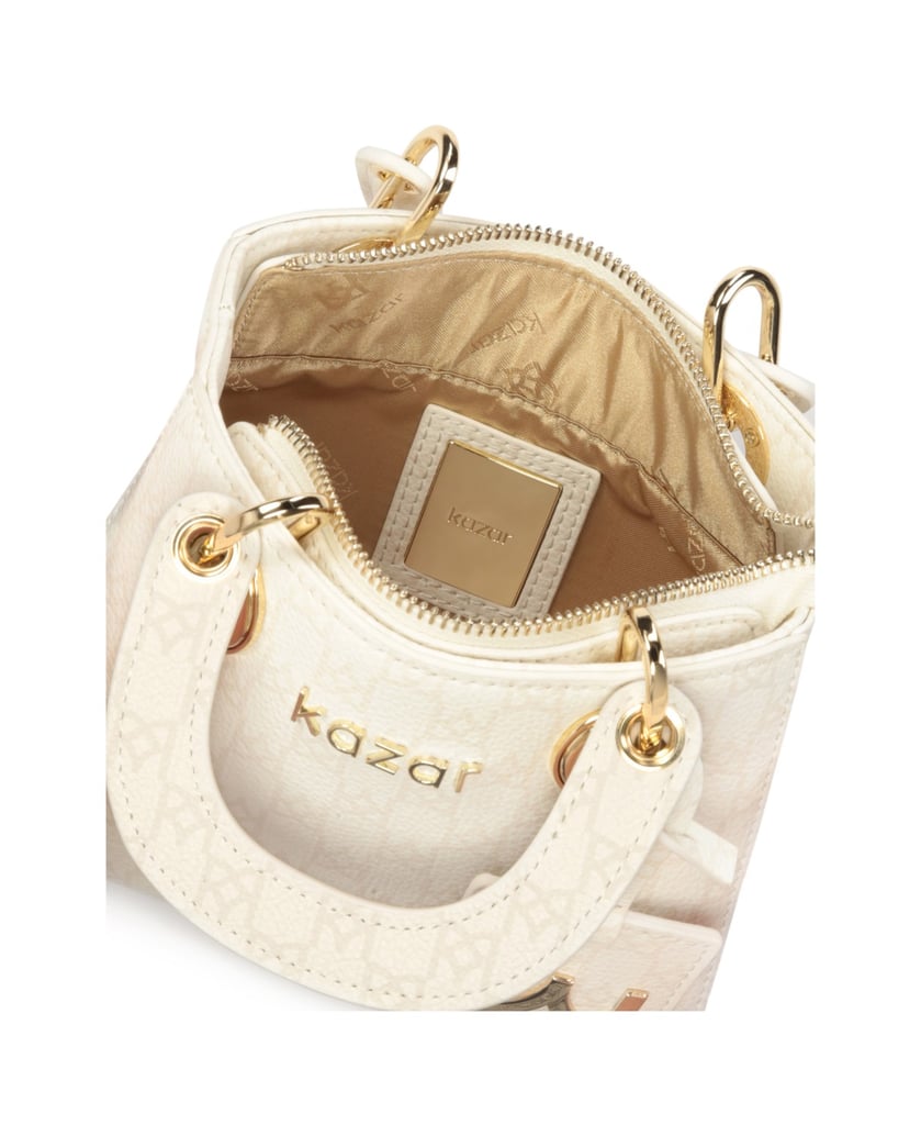 Kazar-Lederhandtasche-in-einer-kompakten-Version-weiss