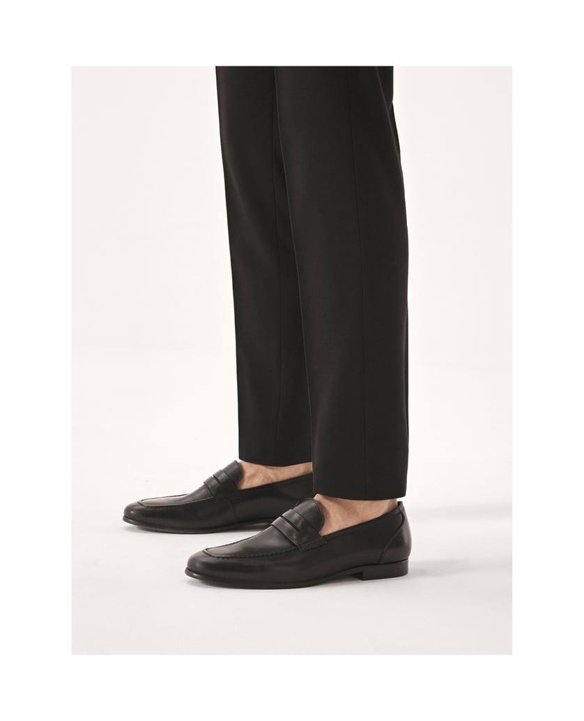 Kazar-Herren-Slipper-aus-schwarzem-Naturleder-schwarz