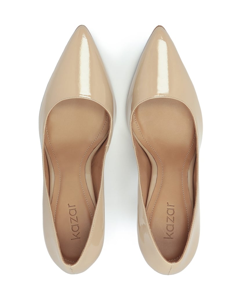 Kazar-Hochhackige-Pumps-aus-Lackleder-beige