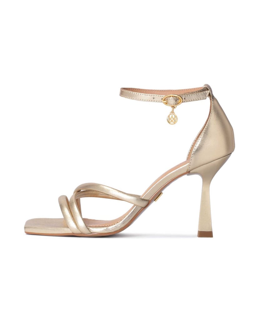 Kazar-Goldene-Sandalen-mit-überzogenem-Absatz-und-eckiger-Spitze-gold