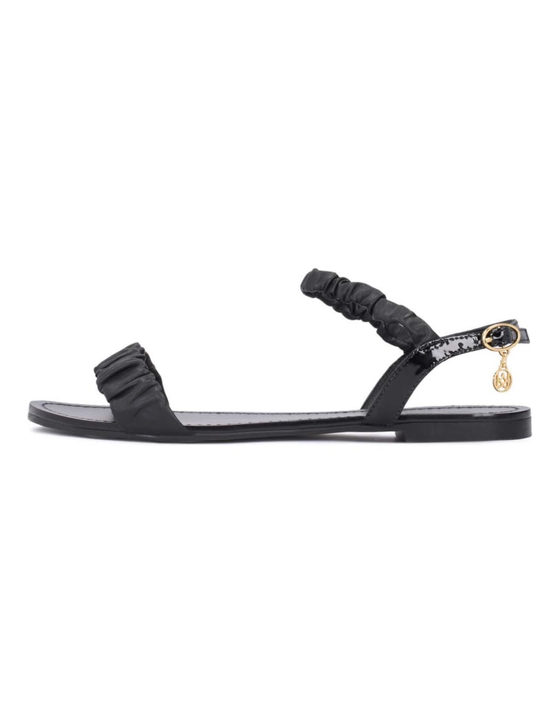 Kazar-Schwarze-Damen-Sandalen-mit-gerafftem-Riemen-schwarz