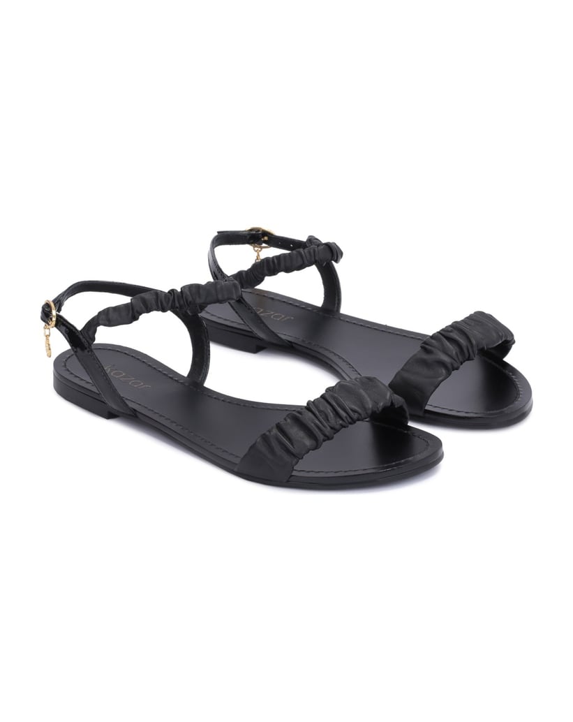 Kazar-Schwarze-Damen-Sandalen-mit-gerafftem-Riemen-schwarz