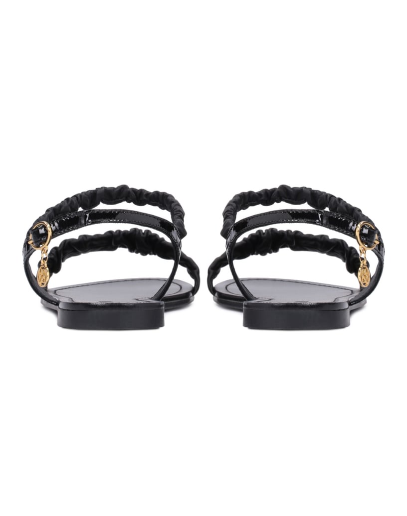 Kazar-Schwarze-Damen-Sandalen-mit-gerafftem-Riemen-schwarz