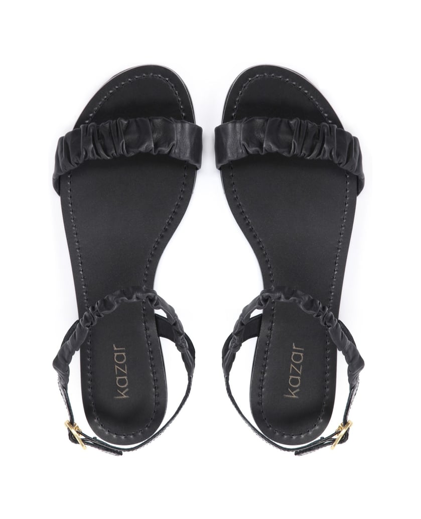 Kazar-Schwarze-Damen-Sandalen-mit-gerafftem-Riemen-schwarz