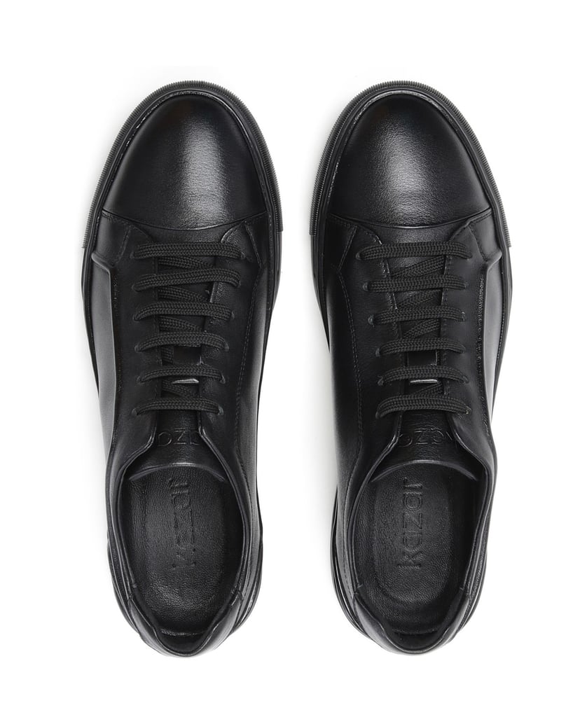 Kazar-Zeitlose-Herren-Sneakers-aus-genarbtem-Leder-schwarz