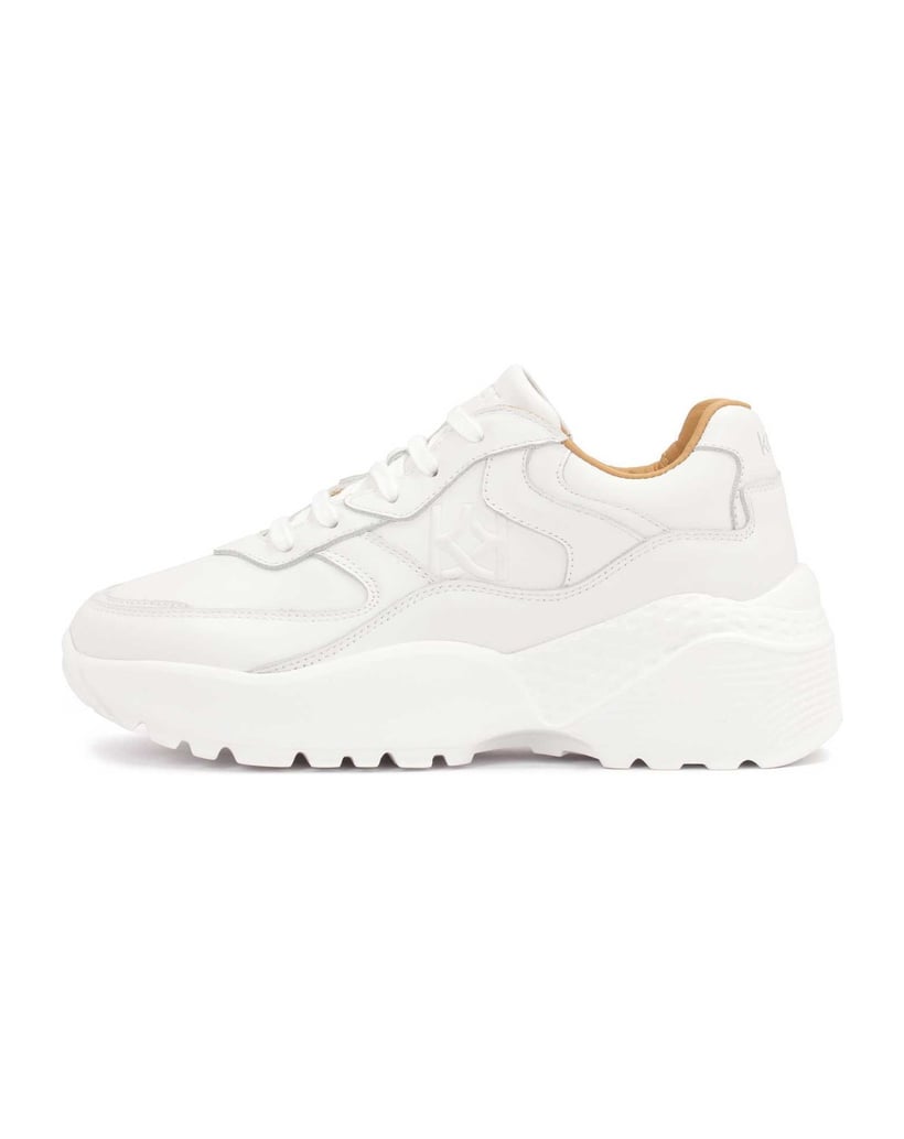 Kazar-Weiße-Leder-Sneakers-mit-dicker-Sohle-weiss