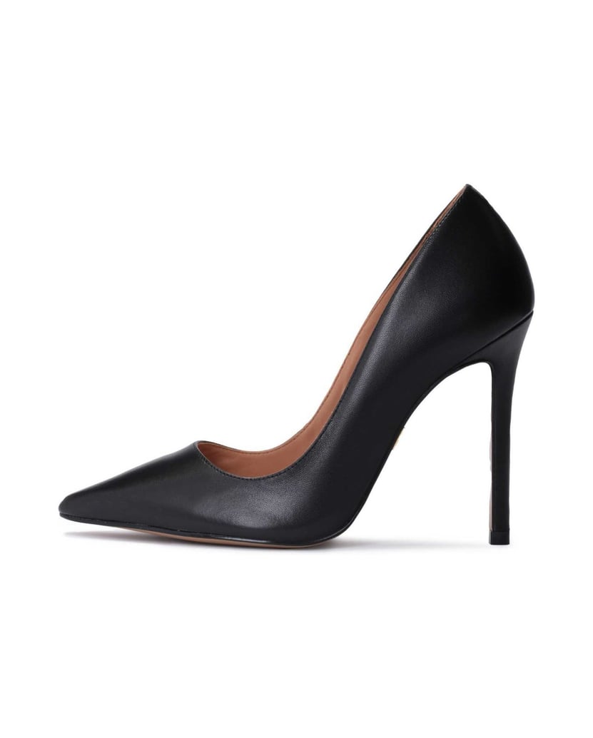 Kazar-Zeitlose-Ballerinas-aus-schwarzem-genarbtem-Leder-schwarz