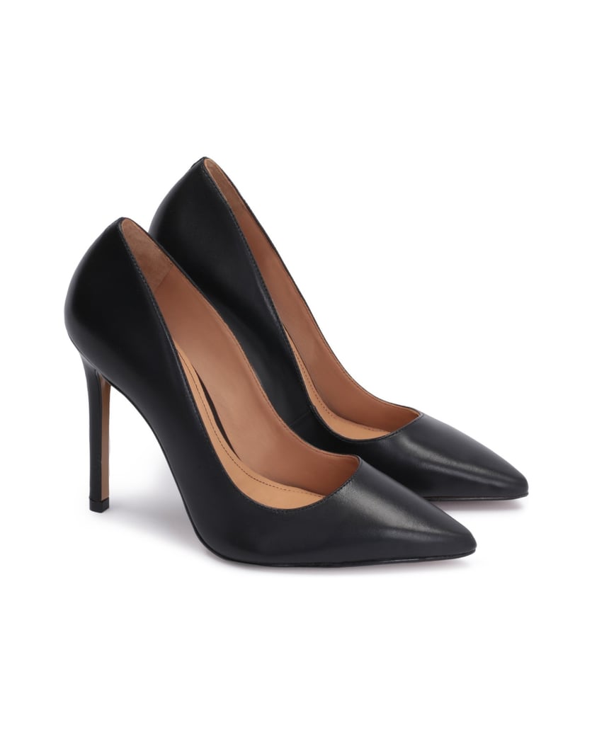 Kazar-Zeitlose-Ballerinas-aus-schwarzem-genarbtem-Leder-schwarz